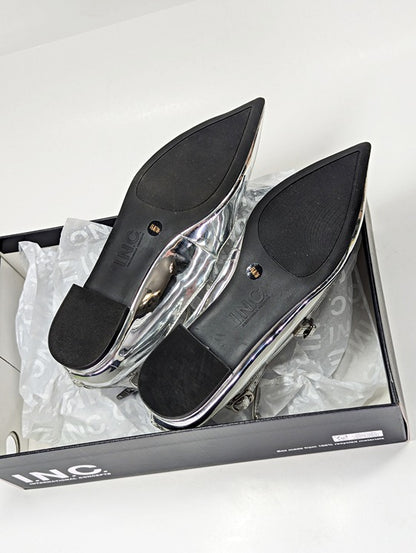 I.N.C. International Concepts Valan Silver Triple Straps Flats Size 5.5 MSRP $80