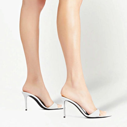 Giuseppe Zanotti Intrigo 90mm White Patent Mule Sandals Size 35 (MSRP $795)