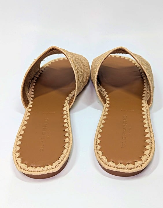Clergerie Women's Ineni Woven Slide Sandals in Paille Naturel Size 9.5 MSRP $375