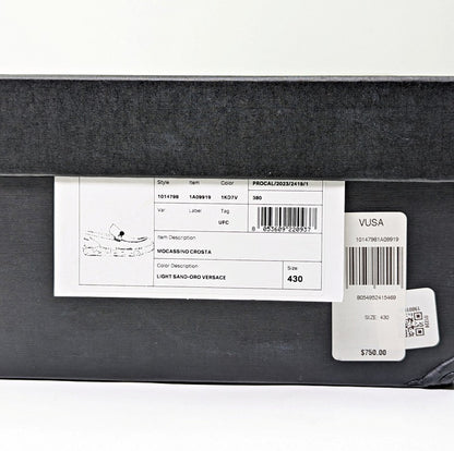 Versace Men's Medusa '95 Greca Light Sand Suede Loafers Size 43 (MSRP $750)