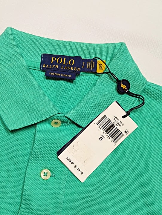 Polo Ralph Lauren Men's Cotton Custom Slim Fits Solid Green Size S (MSRP $110)