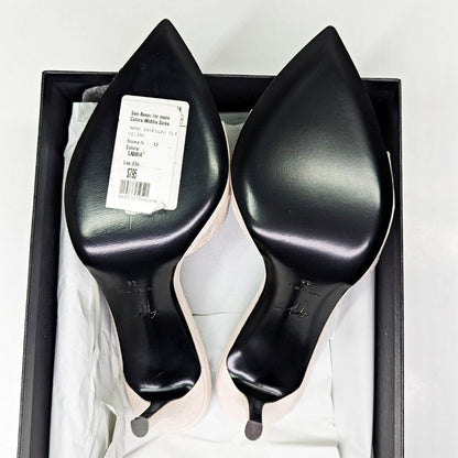 Giuseppe Zanotti Intrigo 90mm Crocodile Beige Mule Sandals Size 38 (MSRP $795)