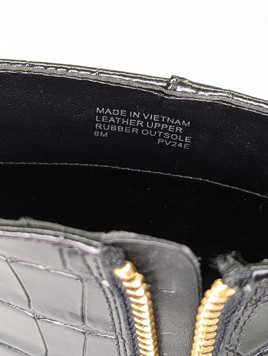 Michael Kors Women's Cosmo Croc-Embossed Booties Kitten Heel Size 6 (MSRP $175)
