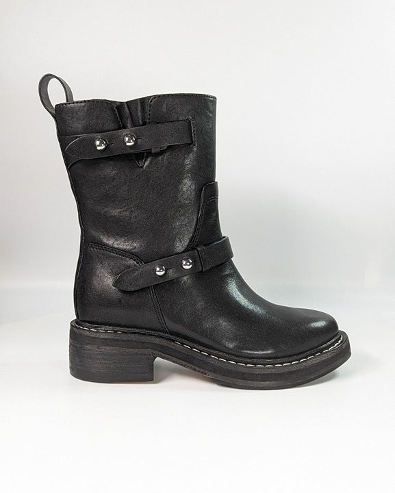 Rag & Bone Women's RB Moto Studded Pull On Boots Black Size 7 (MSRP $595)