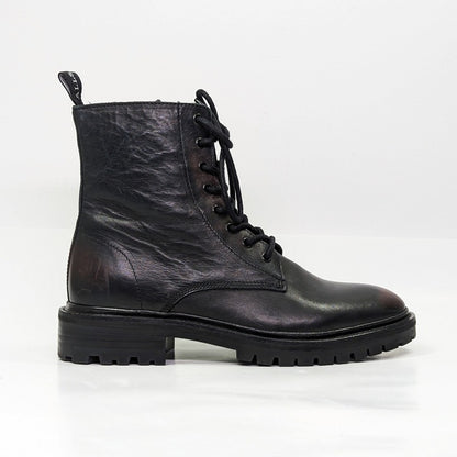 AllSaints Tobias Men's Lace-Up Washed Leather Boots Dark Brown Size 7 MSRP $358