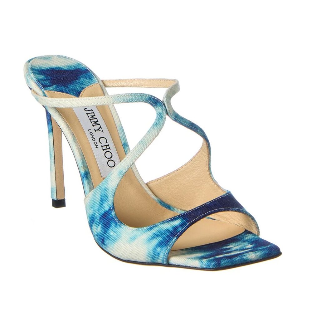 Jimmy Choo Women's Anise 95 High Heel Sandals in Denim Size 37 EU (MSRP $825)