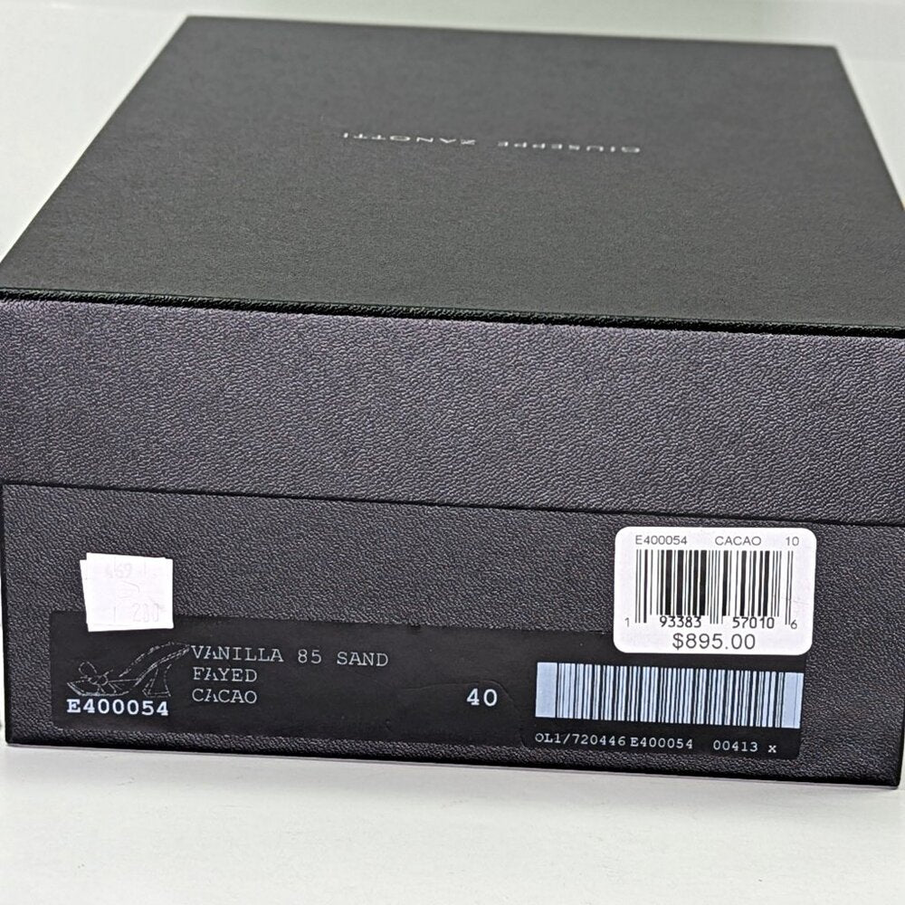 Giuseppe Zanotti Vanilla 85 Knotted Bow Mule Sandals Cacao Size 40 (MSRP $895)