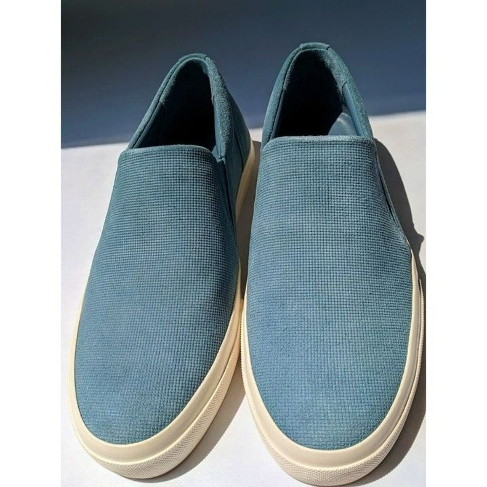 Vince Fletcher Men's Slip On Sneakers Highwater Blue Suede Size 8 MSRP $200