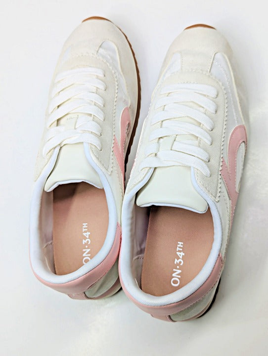 On 34th Women's Madisonn Colorblock Sneakers Tan/Pink/Bone Size 9.5 (MSRP $80)