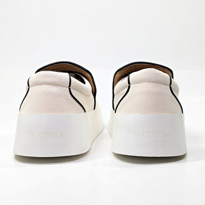 JW Anderson Men's Slip-Ons Natural Canvas Sneakers Size 44 (MSRP $595)