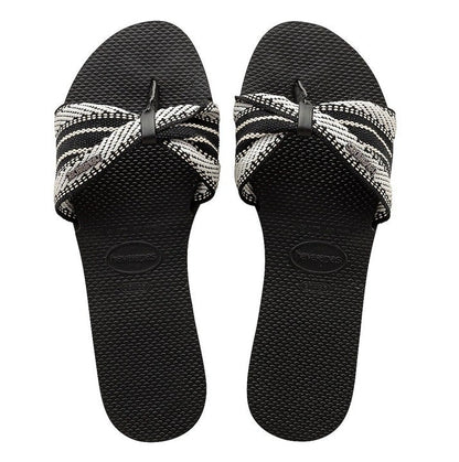 Havaianas Women's You St. Tropez Lush Sandals Black Size 6 W (MSRP $40)