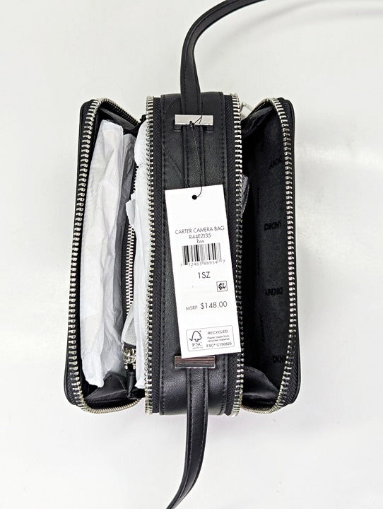DKNY Carter Mini Logo Camera Crossbody Bag in Black (MSRP $148)