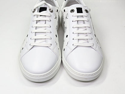 MCM Men's Terrain Derby Visetos Logo White Leather Sneakers Size 41 (MSRP $450)