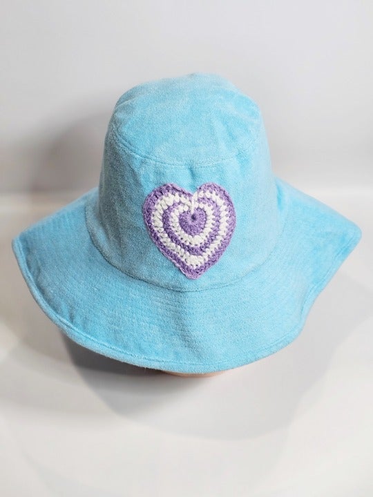 Kerri Rosenthal Women's Terry Sunny Daze Hat in Surf Blue (MSRP $158)