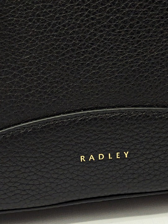 Radley London Chancery Large Black Leather Flapover Shoulder Bag (MSRP $348)