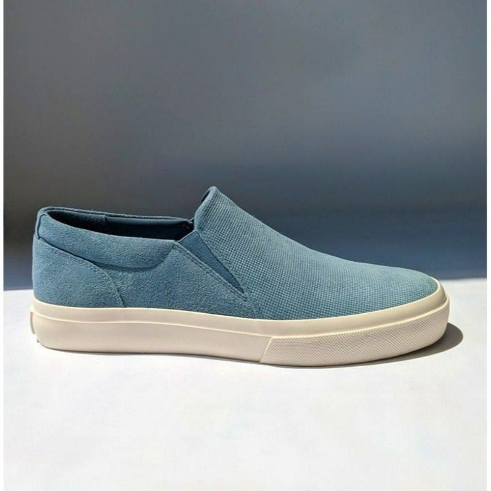 Vince Fletcher Men's Slip On Sneakers Highwater Blue Suede Size 8 MSRP $200