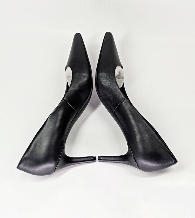 On 34th Women's Jeules Black Leather Pointed-Toe Pumps Size 11 (MSRP $80)