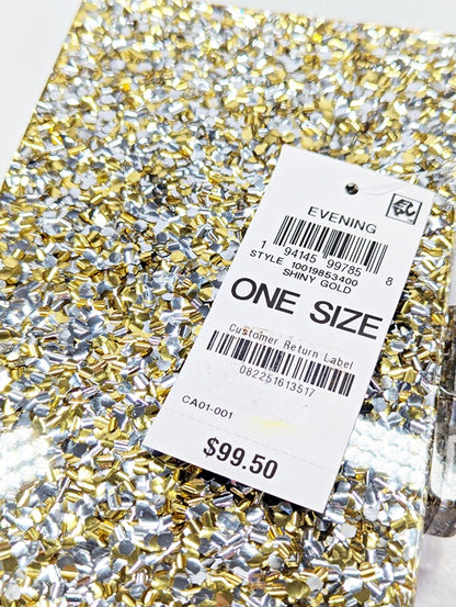 I.N.C. International Concepts Acrylic Box Clutch Crossbody Sparkle Gold