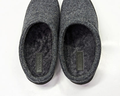 Vince Men's Howell Charcoal Gray Shearling-Lined Slippers Size 9 (MSRP $150)