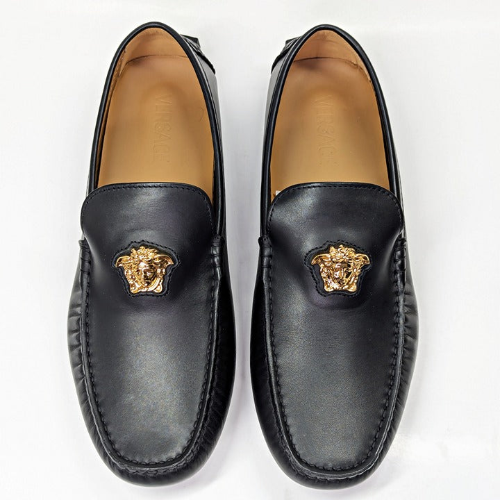 Versace Men's La Medusa Black Calf Leather Loafers Size 43.5 (MSRP $775)
