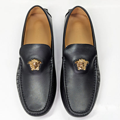 Versace Men's La Medusa Black Calf Leather Loafers Size 43.5 (MSRP $775)