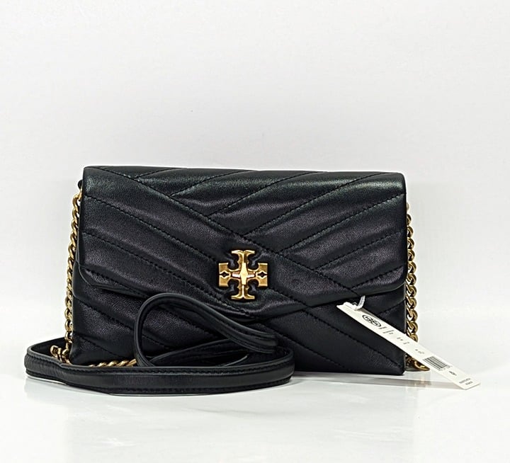 Tory Burch Kira Chevron Quilted Leather Crossbody Chain Wallet (MSRP $348)
