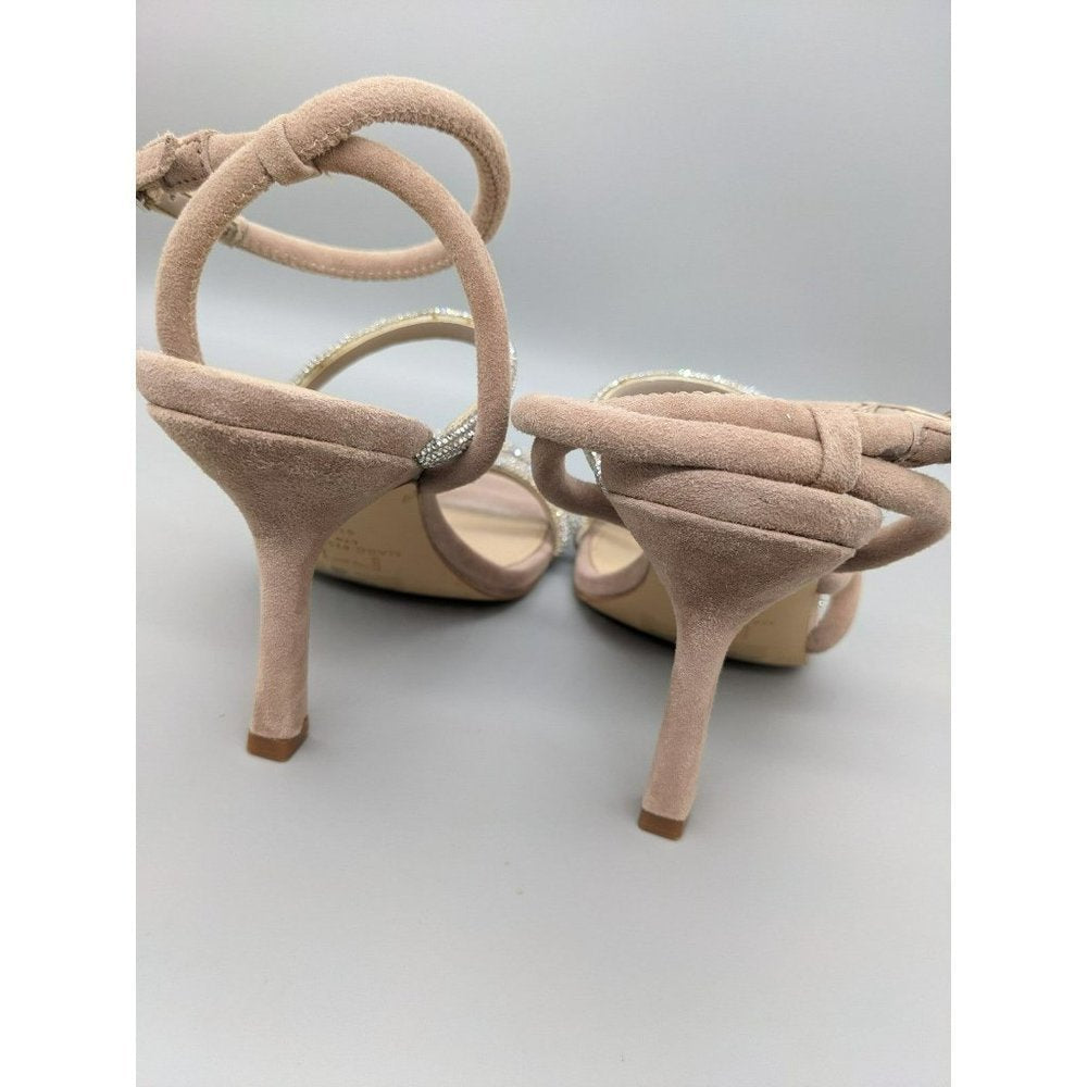 Marc Fisher LTD DEBBIE MICROSUEDE RHINESTONE ANKLE STRAP Size 8M (MSRP $160)