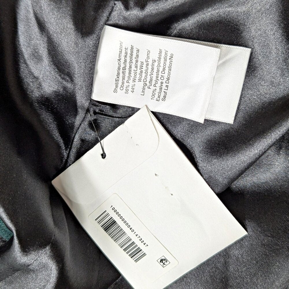 DKNY Women's Button-Front Zip-Pocket Walker Coat Green Size XXS (MSRP $360)