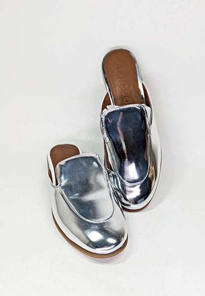 Aerosoles Wilda Women's Smooth Silver Metallic Slip On Shoes Size 8.5 (MSRP $99)