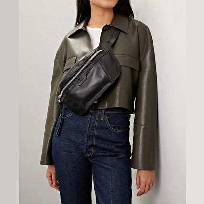 Rag & Bone Black Leather Commuter Fanny Pack Bag (MSRP $395)