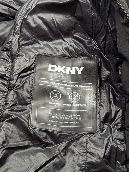 DKNY Women's Black Bibbed Packable Puffer Coat Size XS (MSRP $180)