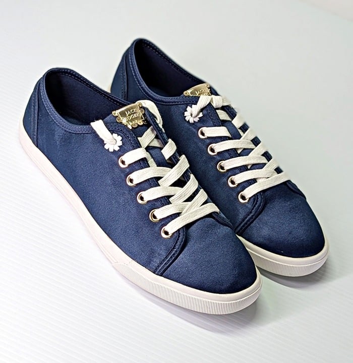 Jack Rogers Women's Lia Navy Satin Lace-up Fashion Sneakers Size 9 (MSRP $98)