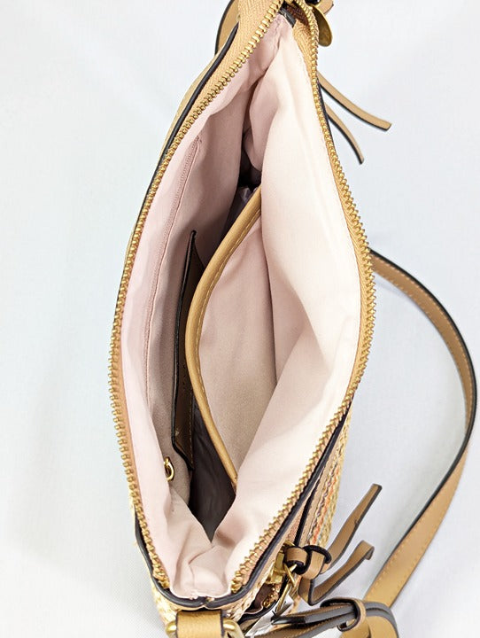Style & Co Straw North South Crossbody Bag Multi Stripe (MSRP $80)