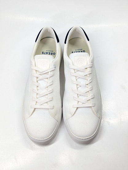 GREATS Men's Royale Knit Lace Up Sneakers White Navy Size 10 (MSRP $179)