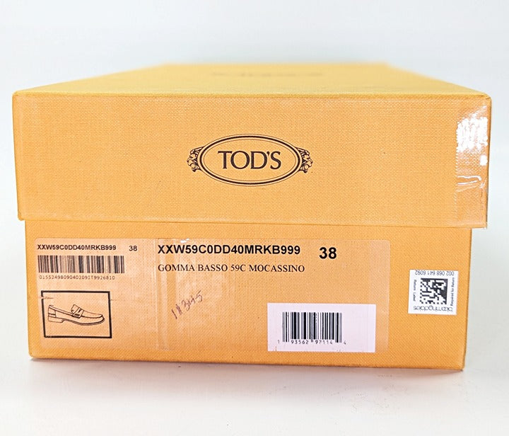 TOD'S Gomma Basso 59C Women's Patent Leather Moccasin Loafers Size 38 MSRP $695