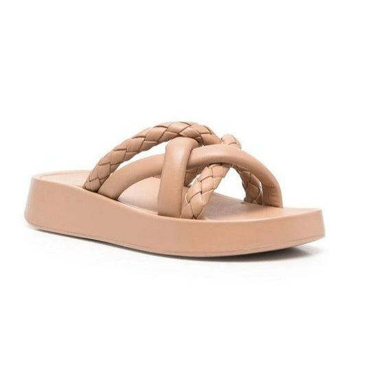 Ash Vanessa Bis Braided-Trap Platform Slides Sandals Skin Size 38 MSRP $245