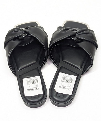 NWOB DKNY Women's Doretta Black Square Toe Slide Sandals Size 8 (MSRP $120)