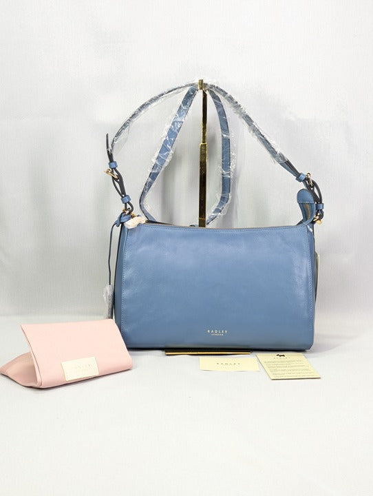 Radley London Dukes Place Open Blue Medium Zip Top Shoulder (MSRP $258)