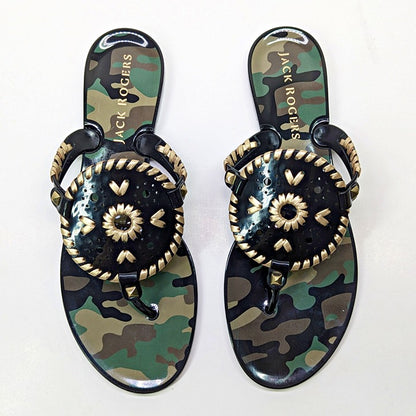 Jack Rogers Georgica Women's Jelly Camouflage Thong Sandals Size 9 (MSRP $60)