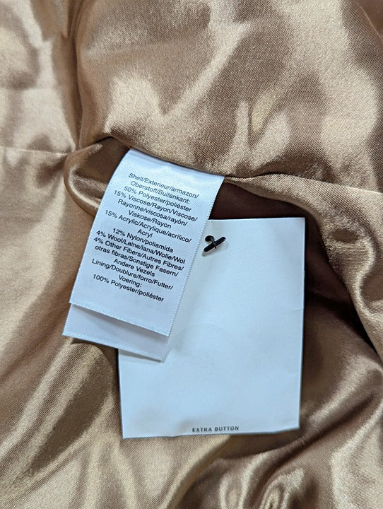 DKNY Women's Plaid Maxi Belted Notch Collar Coat Size M (MSRP $350)