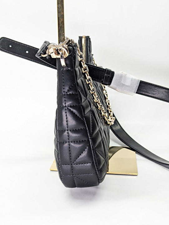 Guess Assia Women's Convertible Top Zip Shoulder Bag in Black (MSRP $108)