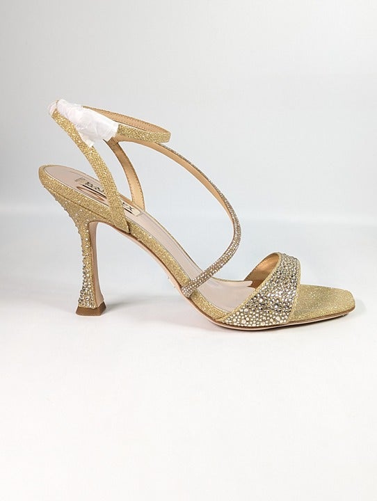 Badgley Mischka Sally Women's Rhinestone Satin Heel Sandals Size 9.5 (MSRP $235)