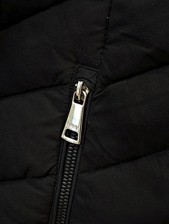DKNY Women's Black Bibbed Packable Puffer Coat Size XS (MSRP $180)