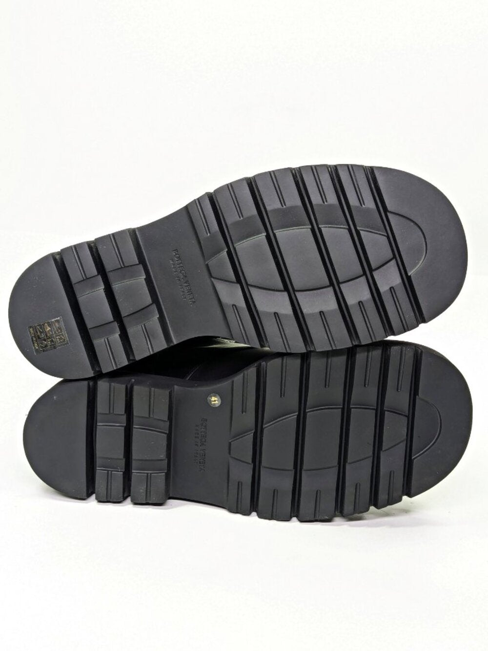 Bottega Veneta Men's Lug Sole Combat Boots in Black Leather Size 41 (MSRP $1450)