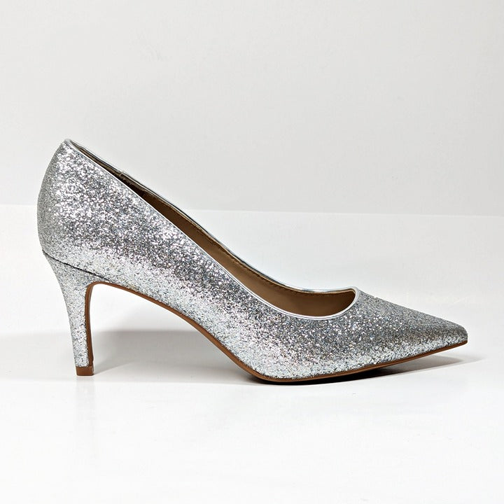 On 34th Women's Jeules Silver Glitter Pointed-Toe Pumps Size 9.5 (MSRP $80)