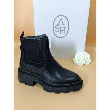 ASH Metro Women's Black Leather Chelsea Ankle Boots Size 35