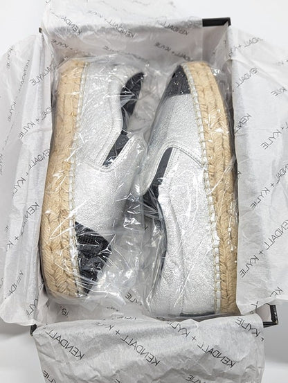 Kendall + Kylie Women's Joss Embellished Espadrilles Silver Size 8.5 (MSRP $110)