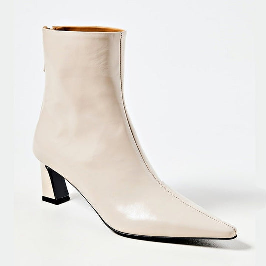 Reike Nen Women's Slim Lined Ankle Boots Cream Leather Size 36 EU (MSRP $460)