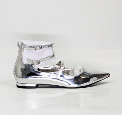 I.N.C. International Concepts Valan Silver Triple Straps Flats Size 7.5 MSRP $80