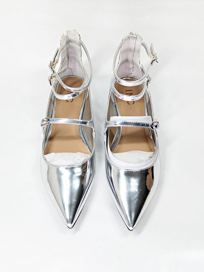 I.N.C. International Concepts Valan Silver Triple Straps Flats Size 7 MSRP $80
